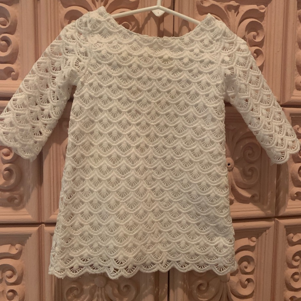 2T white lace dress